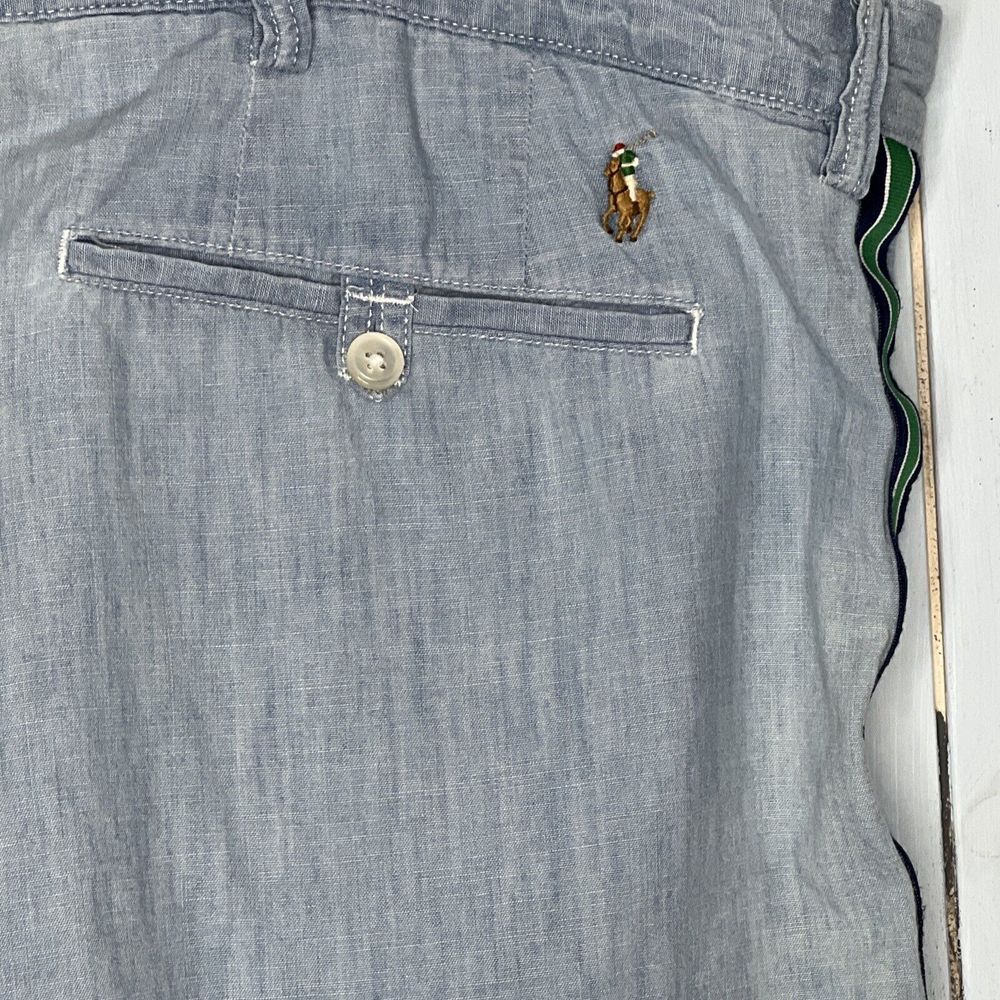 MENS POLO RALPH LAUREN BLUE‎ CHAMBRAY RIBBON TUXEDO STRIPE CHINO WALK SHORTS 50 - Picture 9 of 16